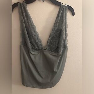 Blue free people lace cami